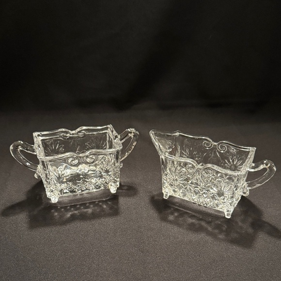 Vintage Shannon Crystal Sugar Bowl and Creamer Set - Picture 1 of 8